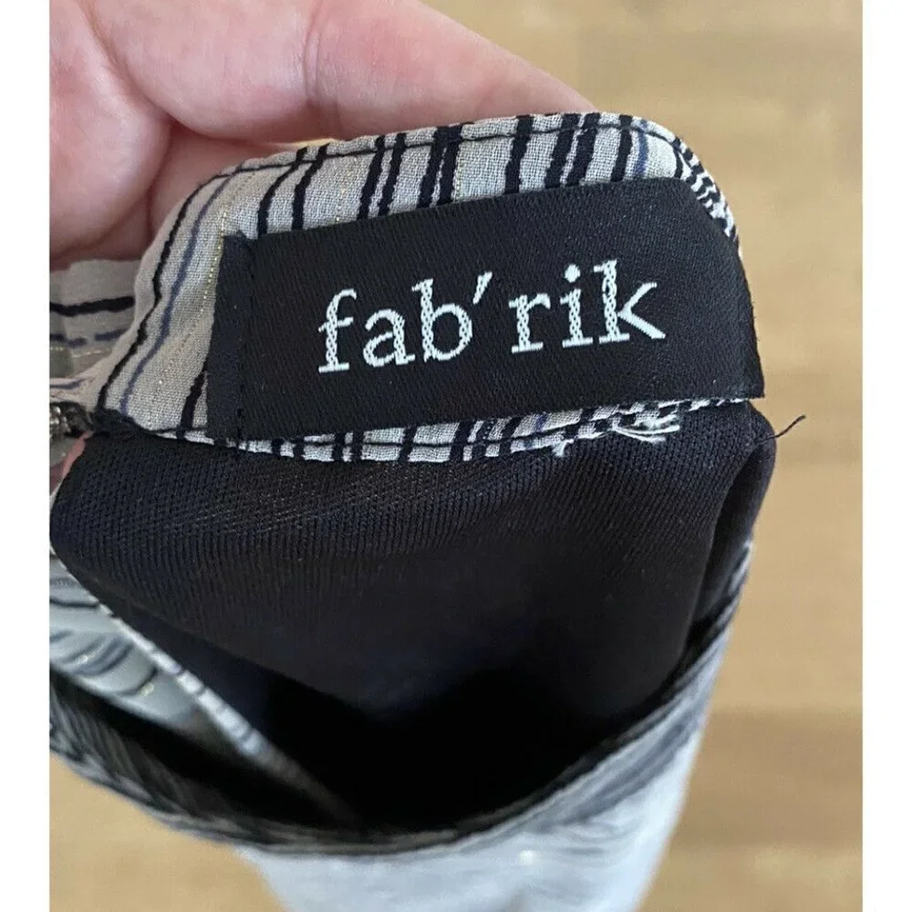 Fab'rik Striped Mock Neck Tunic Top Swing Dress - Picture 4 of 6